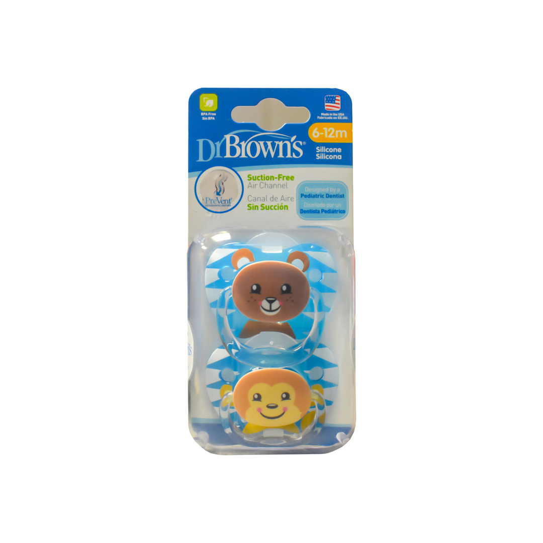 Dr Brown's PreVent Pacifier 2s - Stage 2 - Blue & Dark Blue 6-12m