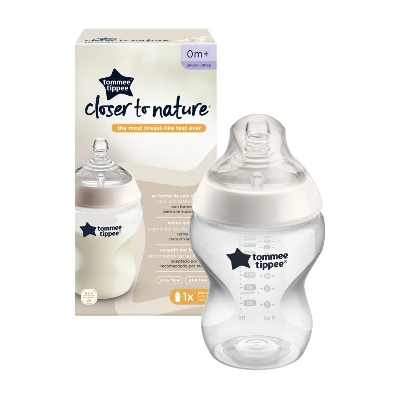Tommee Tippee - Closer To Nature Feeding Bottle - 1 x 260ml - Clear