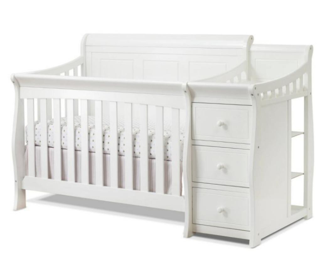 4-in-1 Convertible Crib & Changer with Bonus Water-Resistant Change Pad