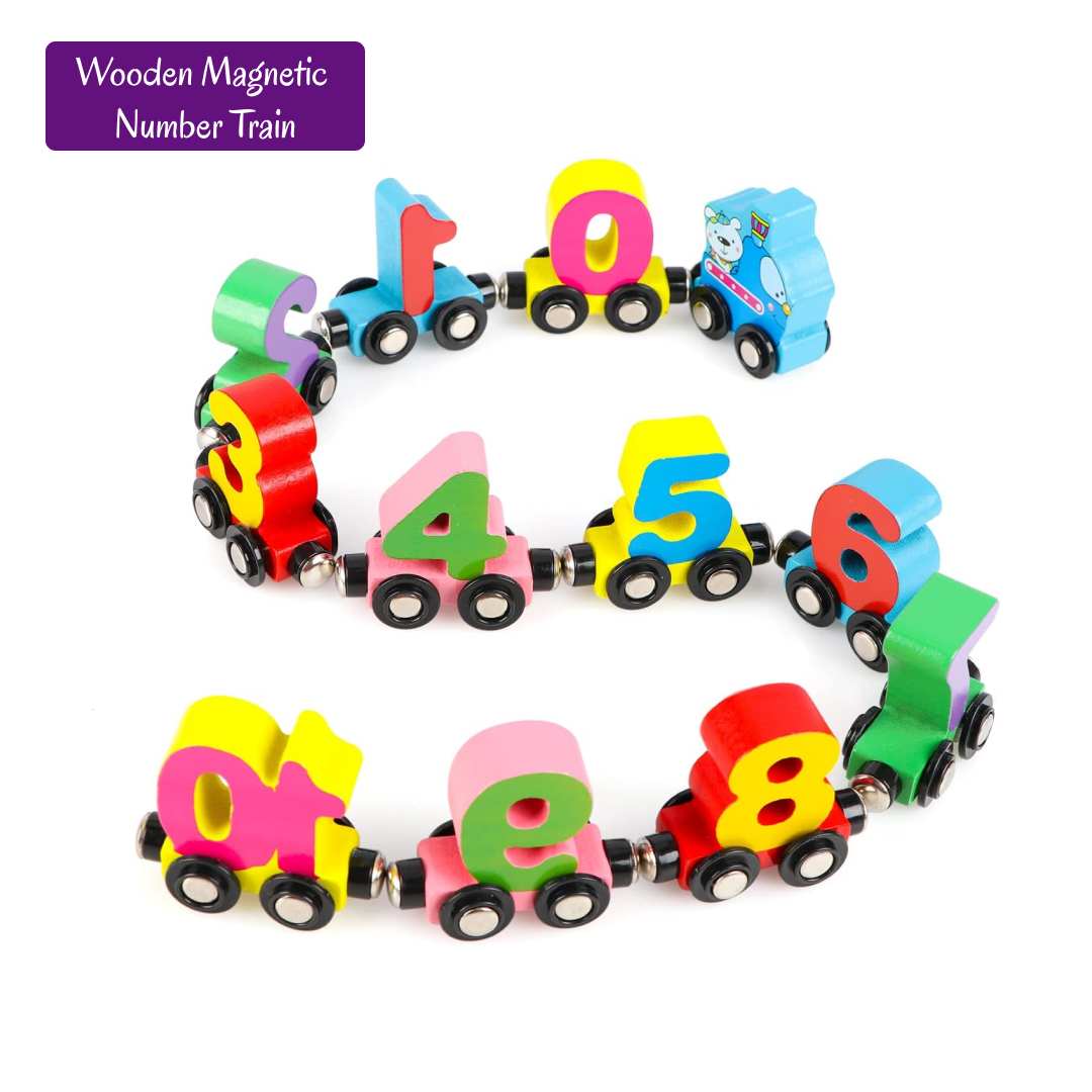 Wooden Magnetic Number Train