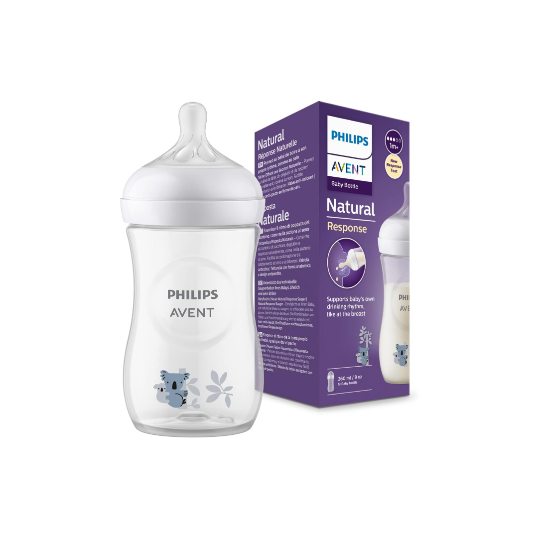 Philips Avent Natural Response Baby Bottle 260ml, BPA Free for Babies 1 Month
