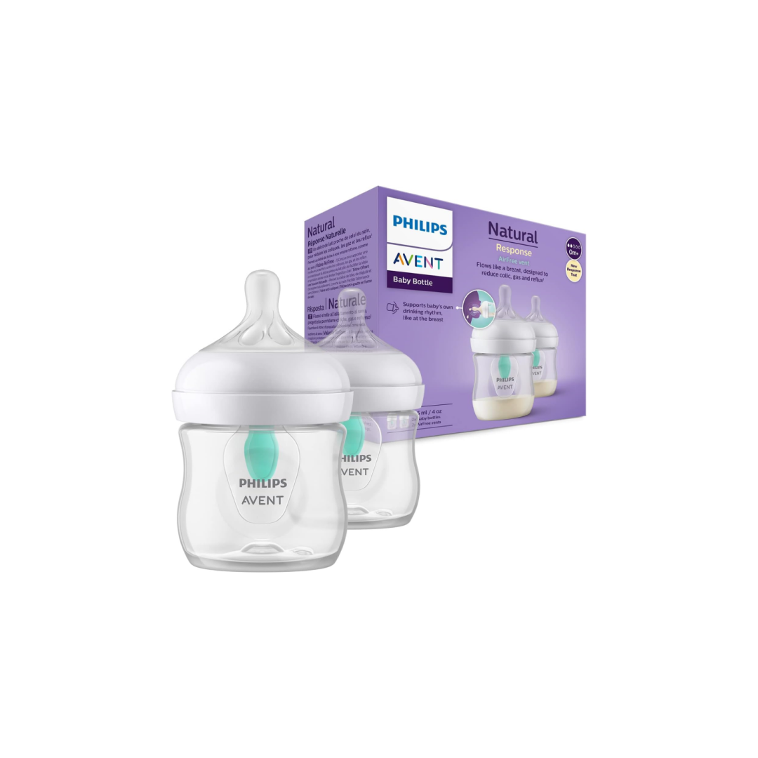 Philips Avent Natural Response Baby Bottle by Fratelli (125ml with Airfree Vent, 2)